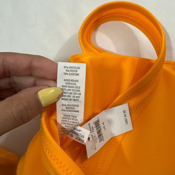 NWT Aerie Orange Medium 2 Piece Bathing Suit Set Swim Beach Summer Coverage - Picture 7 of 10